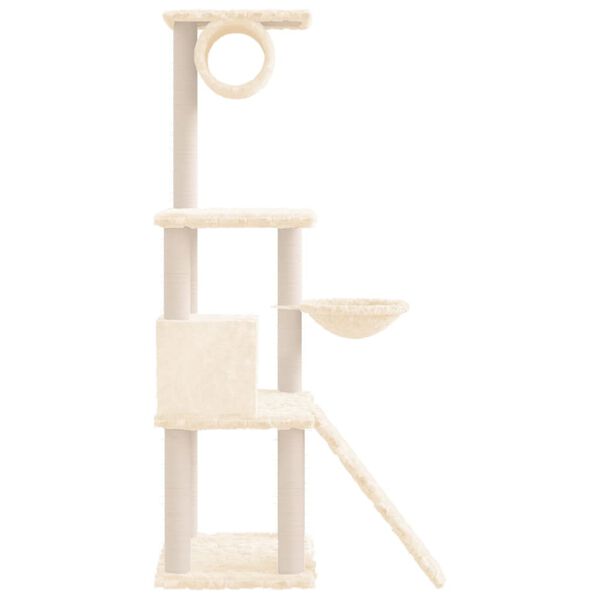 vidaXL &Aacute;rvore p/ gatos c/ postes arranhadores sisal 131 cm cor creme
