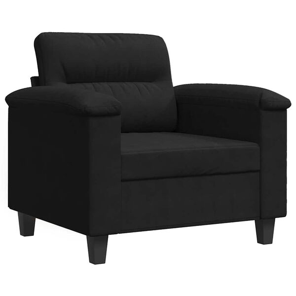 vidaXL Poltrona 60 cm tecido de microfibra preto