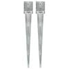 vidaXL Estacas de enterrar 2 pcs 12x12x89 cm a&ccedil;o galvanizado prateado