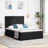 vidaXL Cama com arruma&ccedil;&atilde;o e colch&atilde;o Preto 140 x 200 cm Poli&eacute;ster