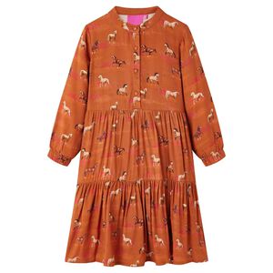 vidaXL Vestido para crian&ccedil;a cor conhaque 104
