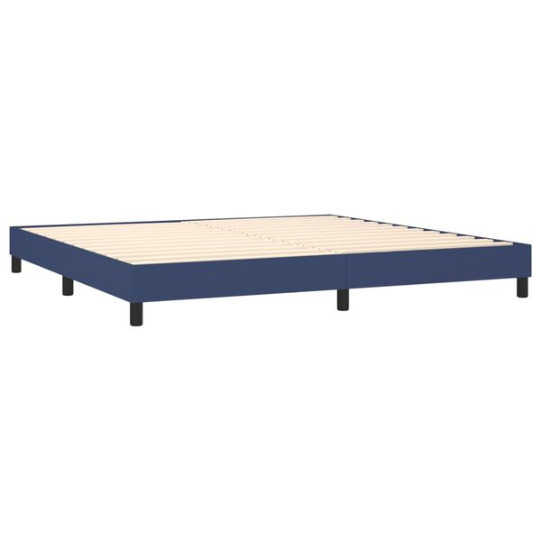 vidaXL Cama com molas/colch&atilde;o 200x200 cm tecido azul
