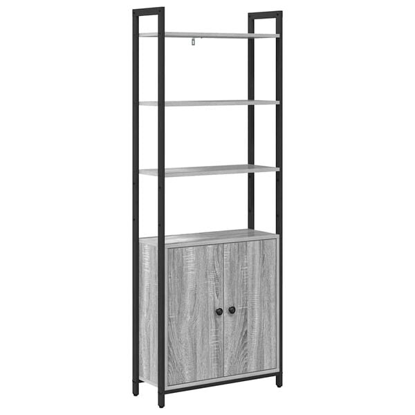 vidaXL Gabinete de Livros Cinza Sonoma 60 x 24 x 161 cm