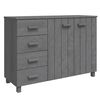 vidaXL Aparador HAMAR 113x40x80 cm pinho maci&ccedil;o cinza-escuro