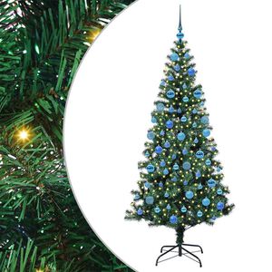 vidaXL &Aacute;rvore de Natal Artificial Pr&eacute;-iluminada Verde 180 cm PVC