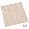 vidaXL Pranchas de Piso 55 pcs Marrom Claro 5,11 m&sup2; PVC