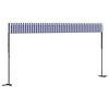 vidaXL Toldo de p&eacute; 600x300 cm tecido e a&ccedil;o azul e branco