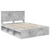 vidaXL Estrutura da Cama com cabeceira Cinza Concreto 135 x 190 cm