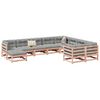 vidaXL 10pcs conj. sof&aacute;s jardim c/ almofad&otilde;es madeira abeto-de-douglas