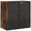 vidaXL Arm&aacute;rio de parede c/ portas vidro 68x37x68,5 cm carvalho fumado