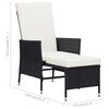 vidaXL 3 pcs conjunto lounge para jardim c/ almofadões vime PE preto