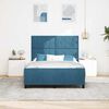 vidaXL Cama Box com cabeceira Azul Escuro 160 x 200 cm Veludo