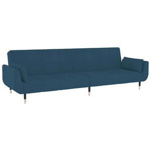 vidaXL Sof&aacute;-cama 2 lugares com duas almofadas veludo azul