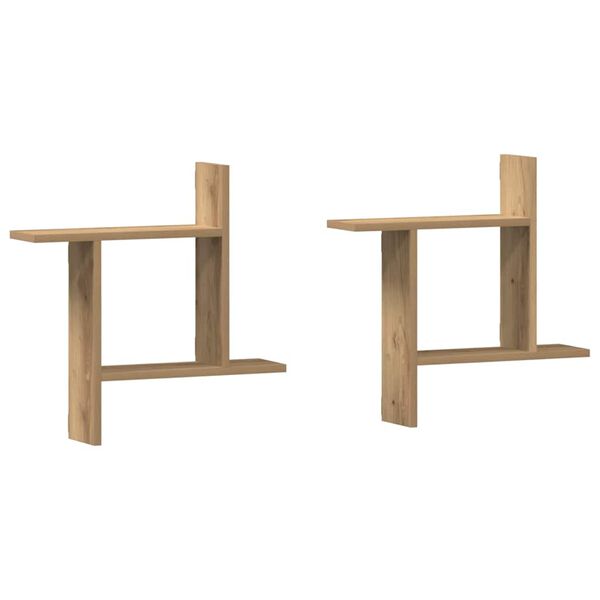 vidaXL Prateleiras de parede 2pcs derivados madeira carvalho artisiano