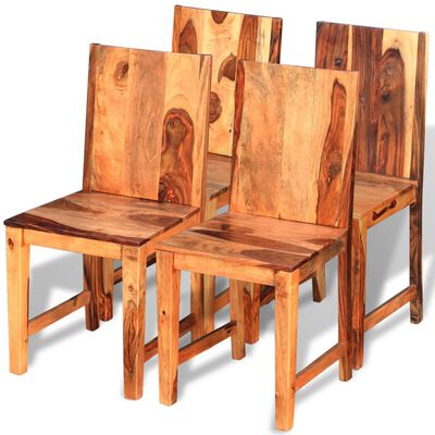 vidaXL Cadeiras de jantar 4 pcs madeira sheesham sólida