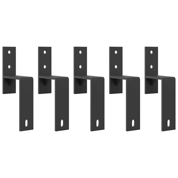 vidaXL Kit de ferragens para porta deslizante 152,5 cm a&ccedil;o preto