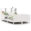 vidaXL Cama com estante sem colch&atilde;o 120x190 cm pinho maci&ccedil;o branco