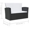 vidaXL 8 pcs conjunto lounge de jardim c/ almofad&otilde;es vime PE preto