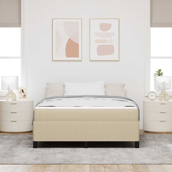 vidaXL Estrutura da Cama Cinza Verde Claro 140 x 200 cm tecido