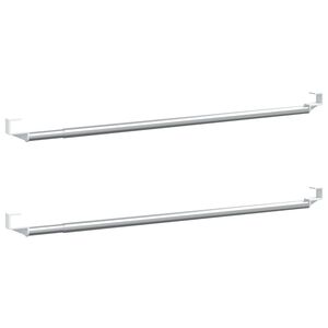 vidaXL Var&otilde;es para cortinas 2 pcs 40-60 cm alum&iacute;nio branco e prateado