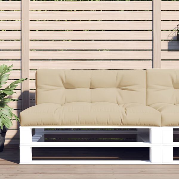 vidaXL Almofad&otilde;es para paletes 2 pcs tecido bege