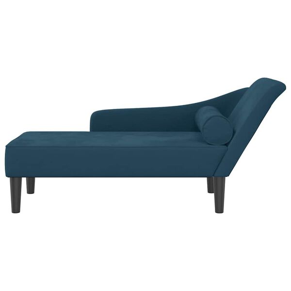 vidaXL Chaise lounge com almofad&otilde;es veludo azul