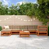 vidaXL Conjunto de Lounge de Jardim 8 pcs Castanho Cera