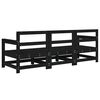 vidaXL 3 pcs conjunto lounge de jardim madeira de pinho maciça preto