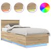 vidaXL Estrutura da Cama com fitas LED Carvalho Sonoma 70 x 190 cm