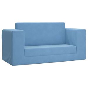 vidaXL Sof&aacute;-cama infantil de 2 lugares pel&uacute;cia macia azul