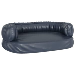 vidaXL Cama p/ cães em espuma ergonómico 60x42cm couro artificial azul