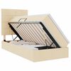 vidaXL Cama com arruma&ccedil;&atilde;o e LED com led Creme 90 x 190 cm Poli&eacute;ster