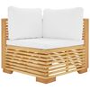 vidaXL 4 pcs conjunto lounge jardim c/ almofad&otilde;es madeira teca maci&ccedil;a