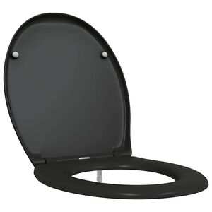 vidaXL Assento de Vaso Sanit&aacute;rio Preto 47 x 37 x 4 cm Duroplast