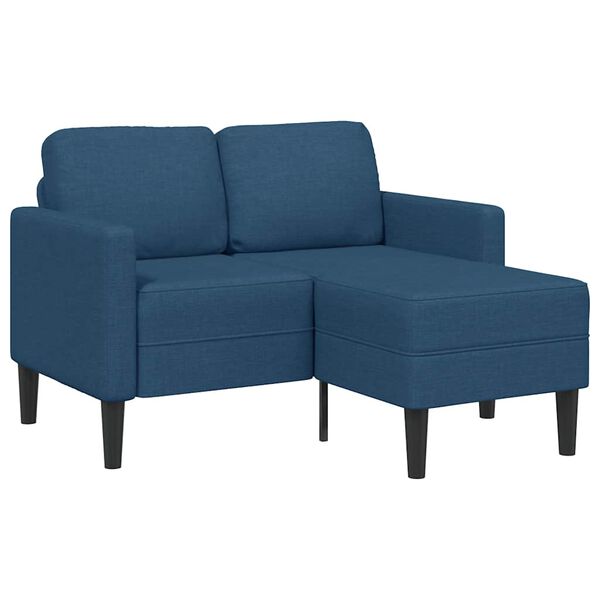 vidaXL Sof&aacute; 2 lugares com Chaise em L 125 cm tecido azul