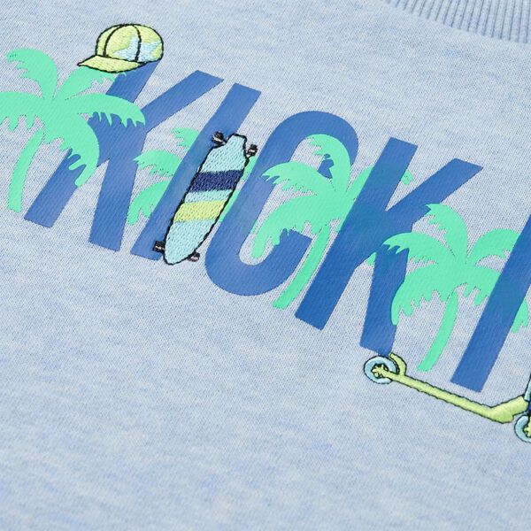 Sweatshirt para criança azul-suave mesclado 116