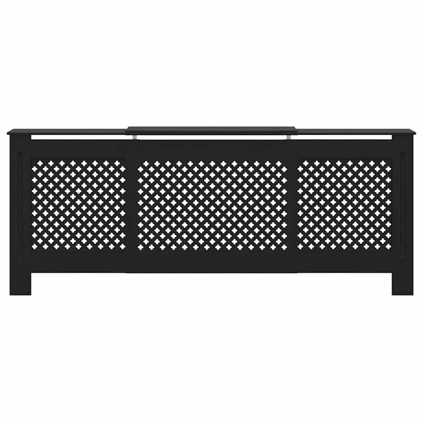 vidaXL Cobertura de radiador MDF 205 cm preto