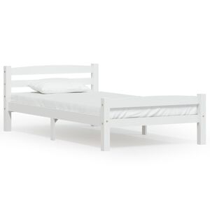 vidaXL Estrutura de cama em pinho maci&ccedil;o 90x200 cm branco