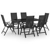 vidaXL 7 pcs conjunto de jantar para jardim alum&iacute;nio antracite