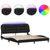 vidaXL Estrutura de cama com LED sem colch&atilde;o Hvar 180x200cm preto/branco
