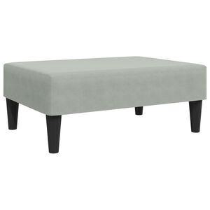 vidaXL Apoio de p&eacute;s 77x55x31 cm veludo cinzento-claro