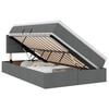 vidaXL Cama de Armazenamento LED com Colch&atilde;o Cinzento-Escuro