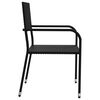 vidaXL 7 pcs conjunto de jantar para jardim vime PE e a&ccedil;o preto