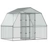 vidaXL Gaiola para p&aacute;ssaros com porta a&ccedil;o galvanizado prateado