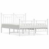 vidaXL Estrutura de cama com cabeceira e pés 150x200 cm metal branco
