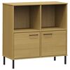 vidaXL Estante c/ pernas metal 90x35x90,5 cm madeira OSLO castanho