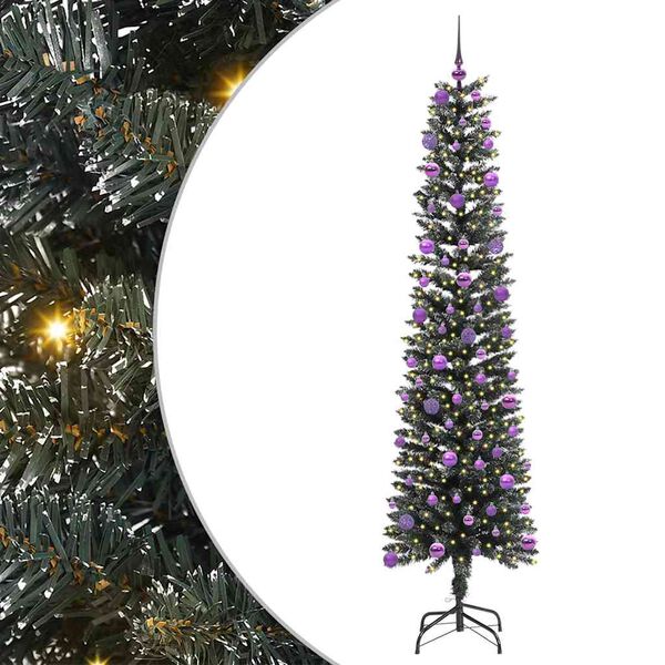 vidaXL &Aacute;rvore de Natal Artificial Verde 210 cm PVC, Pl&aacute;stico e A&ccedil;o