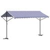 vidaXL Toldo de p&eacute; 400x300 cm tecido e a&ccedil;o azul e branco