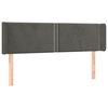 vidaXL Cabeceira cama c/ luzes LED veludo 147x16x78/88cm cinza-escuro