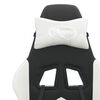 vidaXL Cadeira gaming girat&oacute;ria couro artificial preto e branco
